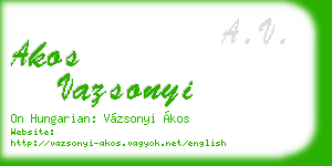 akos vazsonyi business card